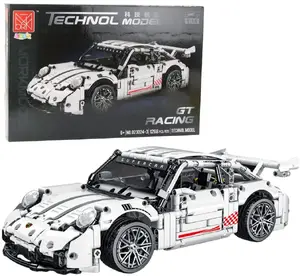 Building Blocks Car GT Racing White 1:14 Scale 1268 pcs LEANToys