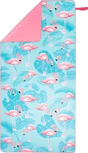 Towel microfiber Nils Extreme NCR14 160x80 cm flamingo pattern