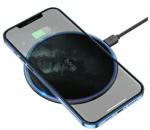 Wireless Charging Pad HOCO CW6 Pro 15W 2A with LED Light, Black