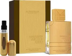 Perfume Eau de Parfum Al Haramain Amber Oud 200 ml with Travel Atomizer