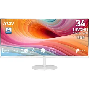 Computer monitor MSI Pro MP341CQW E12 34" UltraWide QHD 3440 x 1440 VA Curved White