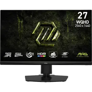 MSI MAG 272QPF E20 27 collu spēļu datora monitory Rapid IPS 2560 x 1440 Wide Quad HD 200 Hz 0.5 ms Melns