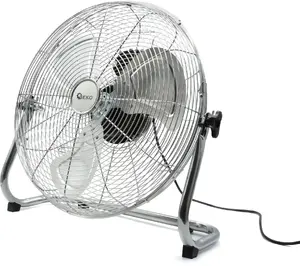 Grīdas ventilators GEKO 50 cm no nerūsējošā tērauda INOX ar metāla lāpstiņām, svārstīšanos un regulējamu ātrumu