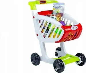 Toy Shopping Cart with 25 Grocery Items, LEANToys (model 3313)