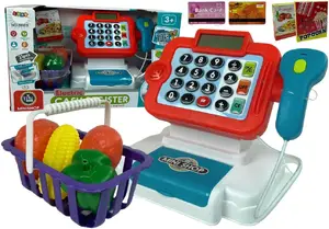 Детская касса LEANToys Kasa Fiskalna Dla Dzieci с калькулятором и корзинкой для овощей