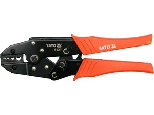 Клещи обжимные YATO YT-2297, трещоточные для 1.5–10 мм², сталь и полипропилен, 220 мм