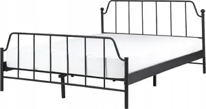 Металлическая кровать Beliani MAURESSAC 140 x 200 см чёрная – каркас для одно/полуторной кровати