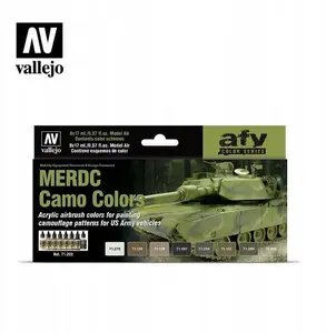 Акриловая аэрографная краска VALLEJO Model Air 71.202 AFV MERDC камуфляж, набор 8 x 18 мл