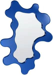 Настенное зеркало Beliani ROSCOFF — синяя рама, 59×80 см