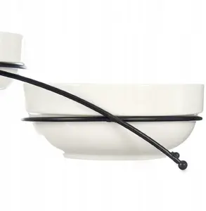 Vessia porcelāna bļodu komplekts 3 gab. ar statīvu, 350 ml katra, balta, modelis 86490
