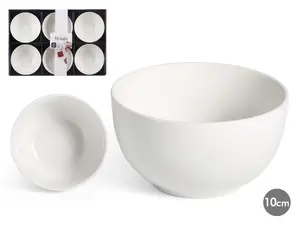 Porcelāna bļodu komplekts Vessia 6 gab., balts, 10 cm (modelis 86527)