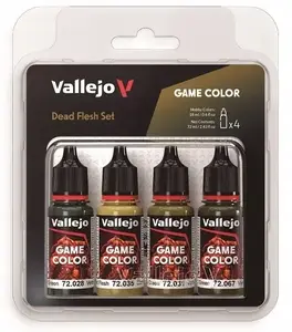 Krāsu komplekts VALLEJO Game Color Dead Flesh Set 72.392 — 4 x 18 ml akrila krāsas modeļiem