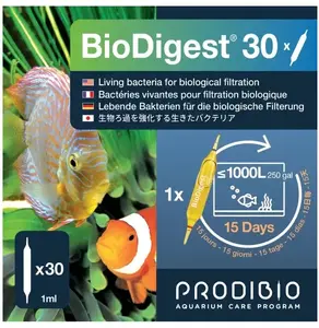 PRODIBIO Biodigest биологическая фильтрация ампулы 30 шт. для пресноводных и морских аквариумов