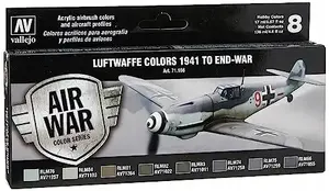 Акриловая аэрографическая краска VALLEJO Model Air 71.166 — набор Air War Luftwaffe Colors (8×18 мл)
