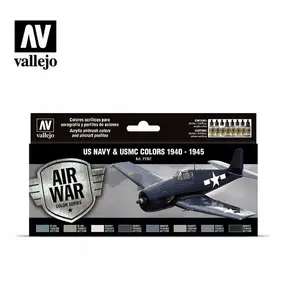 Набор акриловых красок VALLEJO Model Air 71.157 — Air War US Navy & USMC Colors (8×18 мл, 8 штук)
