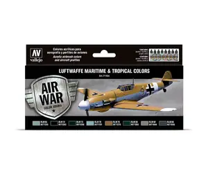 Krāsu komplekts VALLEJO Model Air — Luftwaffe Maritime and Tropical toņi, 8×17 ml pudelītes, dozatora flakons
