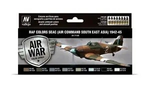 VALLEJO Model Air krāsu komplekts — RAF Colors SEAC (Air Command South East Asia) 1942–1945, 17 ml pudelītes