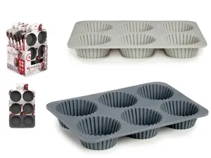 Silicone Muffin Baking Tray Kinvara 76835 for 6 Muffins, Non-stick Heat-resistant