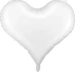 Foil Heart Balloon PartyDeco 512291 — white heart-shaped balloon