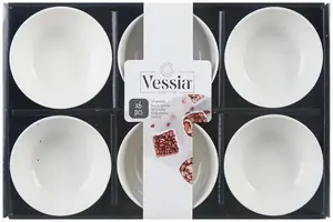 Porcelāna bļodu komplekts Vessia 6 gab. balta Ø 9 cm, modelis 86525
