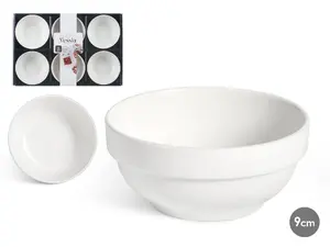 Porcelain bowls set Vessia 6 pieces white Ø 9 cm, model 86525