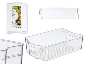 Ledusskapja organizators Kinvara 12495 – skaidras plastmasas nodalījumi, komplekts 31×21.5×9 cm un 9×31.5×21 cm