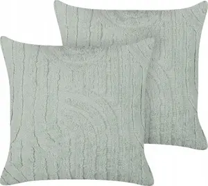 Decorative cotton cushions Beliani TELLIMA set of 2, 45 x 45 cm, green