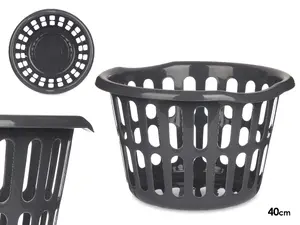 Kipit round basket 40 cm anthracite model 85320 — storage basket, woven design