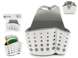 Wall-mounted laundry basket Kinvara model 55014, plastic, white