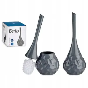 Ерш для туалета Berilo модель 85141 — керамическая основа и держатель, серый