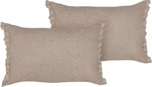 Cushion set Beliani SASSAFRAS — 2 linen cushions, light brown