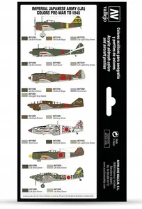 Akrila krāsu komplekts VALLEJO Model Air 71.152 — Air War IJA Colors, Japānas impērijas armija pirms 1945 (8×18 ml)
