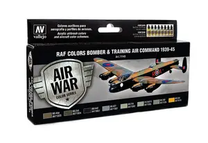 Akriļu krāsu komplekts VALLEJO Model Air RAF Colors Bomber & Training Air Command 1939-1945 (8×17 ml)