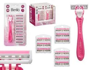 Women's Razor Berilo 12210 with 10 Cartridges, Pink — Disposable Cartridge System