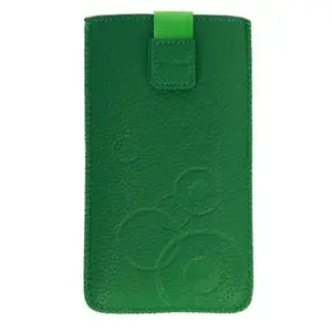 Leather Pocket Case XL iLike — universal leather phone pouch, green