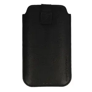 Leather Pocket Case XL iLike — universāls aizsargmaciņš tālrunim, melns