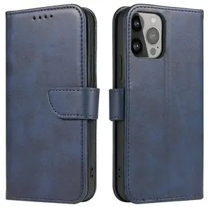 Vāciņš iLike priekš Samsung Galaxy A34 5G ar nolokāmu maks-pielikumu kā statīvu, zils