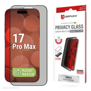 Защитное стекло с приват-фильтром e.v.i. Displex (10H) для Apple iPhone 17 Pro Max