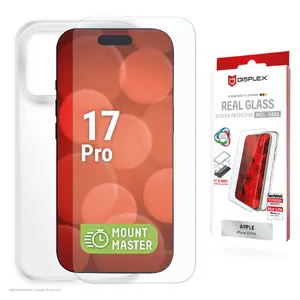 Защитное стекло и чехол e.v.i. для Apple iPhone 17 Pro — закалённое стекло, прозрачный, устойчив к царапинам и ударам