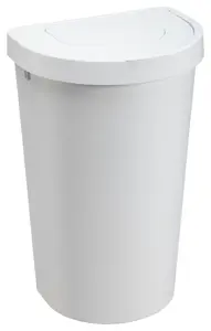 Trash Bin plast team SEATTLE 45 L, white, PP body with 2-part lid (MPN 13590800)
