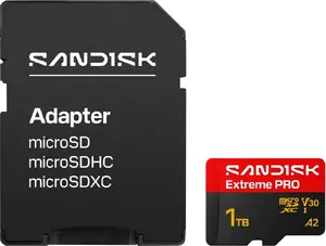 microSDXC memory card SANDISK Extreme PRO 1TB UHS-I V30 A2 up to 250 MB/s