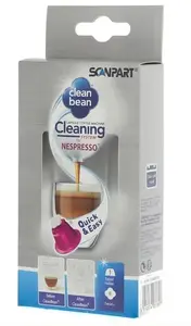 SCANPART Clean Bean Reinigungsset Nespresso 2790000170 — cleaning tablets set (8) with tablet holder, compatible with Nespresso
