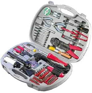 VALUE PC Troubleshooting Tool Set 145-piece — pliers, screwdrivers, bits (Cross, Phillips, Slot, Torx), grey case