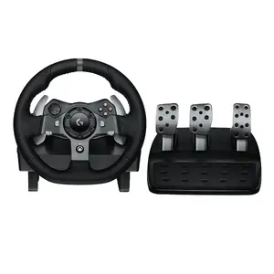 Stūre un pedāļi Logitech Alternativ G G920 Driving Force — vada pieslēgums USB, saderīgs ar PC un Xbox One/Series, D-pad, metāla/ādas korpuss