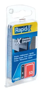 Скобы Rapid Tools 40109509, тип 53, оцинкованный металл, длина ножки 6 мм, 1080 шт.