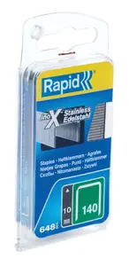 Скобы Rapid Tools No. 140 Flatwire нержавеющая сталь 10 мм, 650 шт.