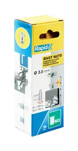 Заклёпочная гайка Rapid Tools 5000670 M3 сталь хром, упаковка 20 шт.