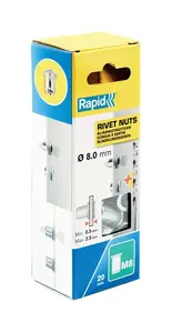 Заклёпочная гайка (Rivet nut) M8 Rapid Tools 5001482 — сталь, упаковка 20 шт.