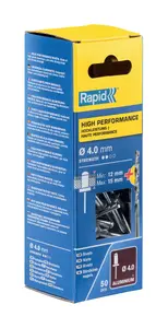 Заклёпка вытяжная Rapid Tools Ø4,0 x 18 мм, алюминиевая с стержнем из стали, 50 шт.