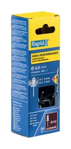 Заклёпка вытяжная Rapid Tools Ø4,0 x 10 мм алюминий/сталь, головка Ø3,2 мм, 50 шт